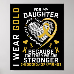Affiche Je Porte De L'Or Pour Ma Fille Enfance Cancer Pare
