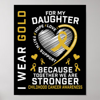 Affiche Je Porte De L'Or Pour Ma Fille Enfance Cancer Pare