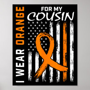 Affiche Je Porte De L'Orange Pour Mon Écran De Sensibilisa