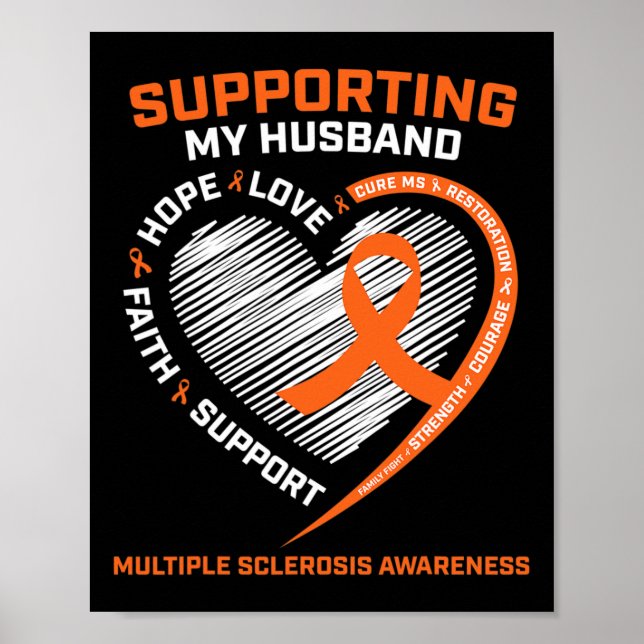 Affiche Je Porte De L'Orange Pour Mon Mari Sclérose Multip (Devant)