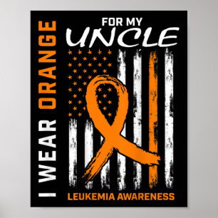 Affiche Je Porte De L'Orange Pour Mon Oncle Leucémie Amer