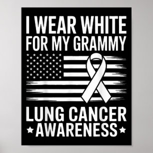 Affiche Je Porte Du Blanc Pour Mon Grammy Cancer Du Poumon
