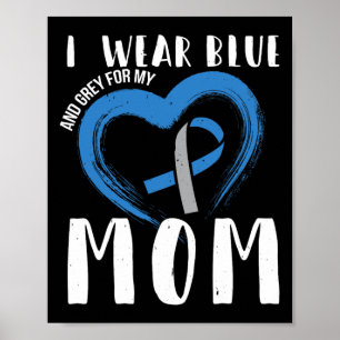 Affiche Je Porte Du Bleu Et Du Gris Pour Ma Mère Diabète T