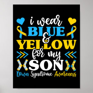 Affiche Je porte du bleu et du jaune pour mon fils maman p