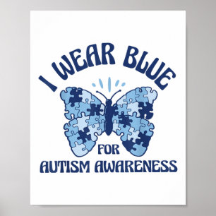 Affiche Je Porte Du Bleu Pendant Le Mois De Sensibilisatio