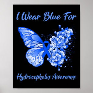 Affiche Je Porte Du Bleu Pour La Sensibilisation À L'Hydro
