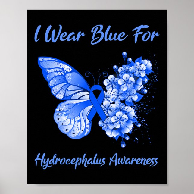 Affiche Je Porte Du Bleu Pour La Sensibilisation À L'Hydro (Devant)