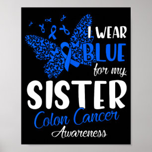 Affiche Je porte du bleu pour la sensibilisation au cancer