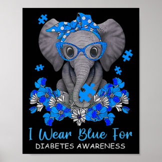 Affiche Je Porte Du Bleu Pour La Sensibilisation Au Diabèt