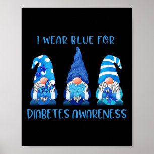 Affiche Je Porte Du Bleu Pour La Sensibilisation Au Diabèt