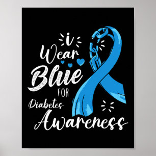 Affiche Je Porte Du Bleu Pour La Sensibilisation Au Diabèt