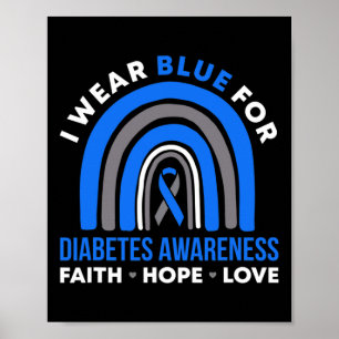 Affiche Je Porte Du Bleu Pour La Sensibilisation Au Diabèt