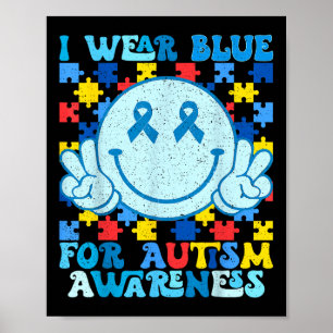 Affiche Je Porte Du Bleu Pour Le Mois De La Sensibilisatio
