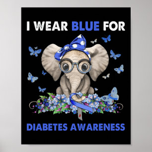 Affiche Je porte du bleu pour les éléphants de sensibilisa