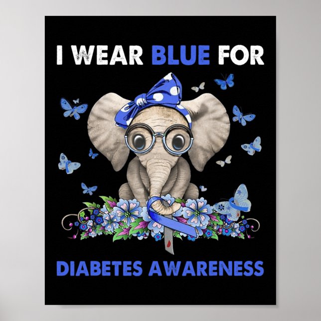 Affiche Je porte du bleu pour les éléphants de sensibilisa (Devant)