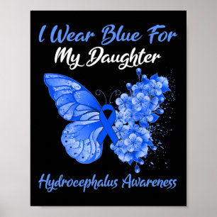 Affiche Je Porte Du Bleu Pour Ma Fille Hydrocéphalie Guerr