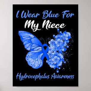 Affiche Je Porte Du Bleu Pour Ma Nièce Hydrocéphalie Guerr