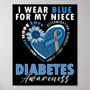 Affiche Je Porte Du Bleu Pour Ma Nièce Type 1 Sensibilisat