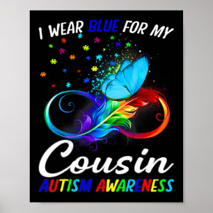 Affiche Je Porte Du Bleu Pour Ma Sensibilisation sur l'aut