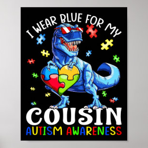 Affiche Je Porte Du Bleu Pour Ma Sensibilisation sur l'aut