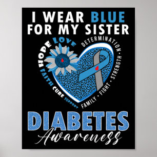 Affiche Je Porte Du Bleu Pour Ma Soeur, Adjudant Le Diabèt