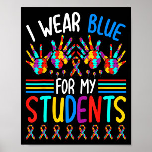 Affiche Je porte du bleu pour mes étudiants Sensibilisatio