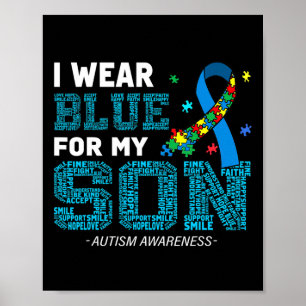 Affiche Je Porte Du Bleu Pour Mon Fils Sensibilisation sur