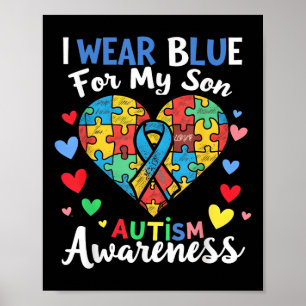 Affiche Je Porte Du Bleu Pour Mon Fils Sensibilisation sur