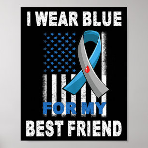 Affiche Je Porte Du Bleu Pour Mon Meilleur Ami Sensibilisa