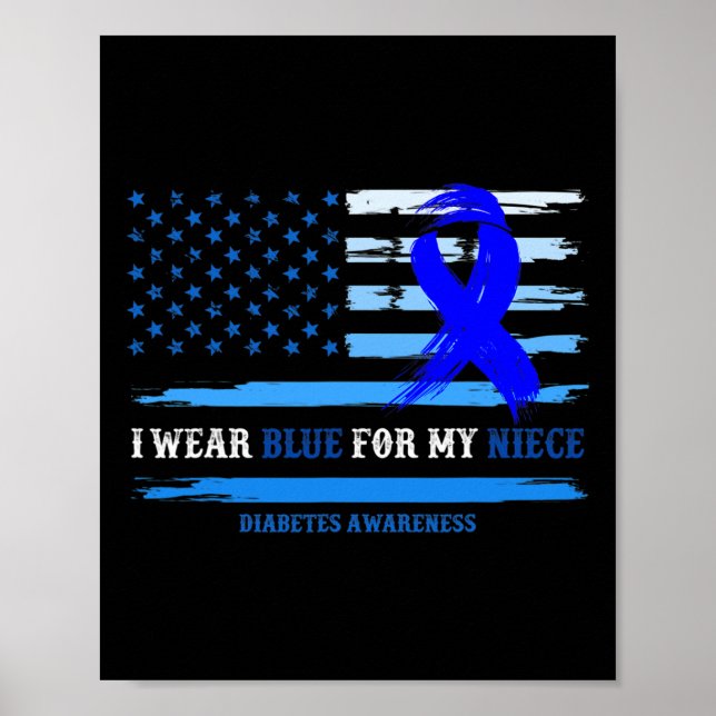 Affiche Je Porte Du Bleu Pour Mon Mois De Sensibilisation  (Devant)