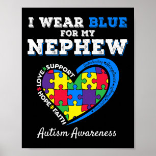 Affiche Je porte du bleu pour mon neveu Sensibilisation à