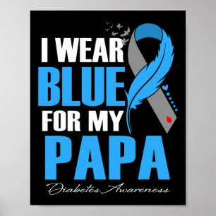 Affiche Je Porte Du Bleu Pour Mon Papa Diabète Sensibilisa
