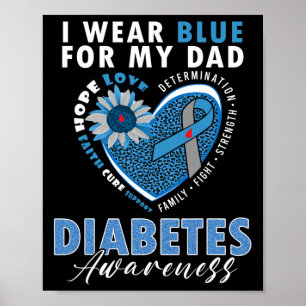 Affiche Je Porte Du Bleu Pour Mon Père Type 1 Sensibilisat