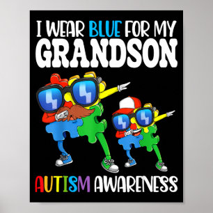 Affiche Je porte du bleu pour mon petit-fils Sensibilisati
