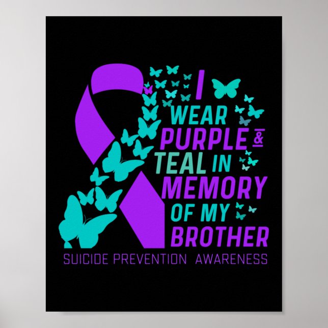 Affiche Je Porte Du Purple Et Turquoise Pour Mon Frère Sui (Devant)