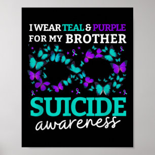 Affiche Je Porte Du Purple Et Turquoise Pour Mon Frère Sui