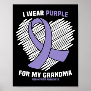 Affiche Je Porte Du Purple Pour Mes Grand-Mères Fibromyalg