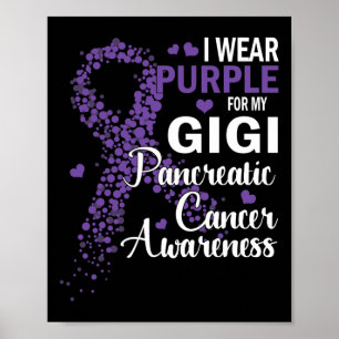 Affiche Je Porte Du Purple Pour Mon Gigi Pancréatique Canc