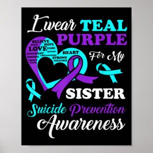 Affiche Je Porte Du Purple Turquoise Pour La Prévention Su