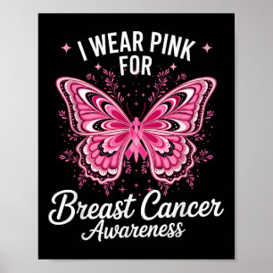 Affiche Je porte du rose pour la sensibilisation au cancer