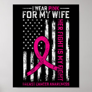 Affiche Je Porte Du Rose Pour Ma Femme Sensibilisation Au