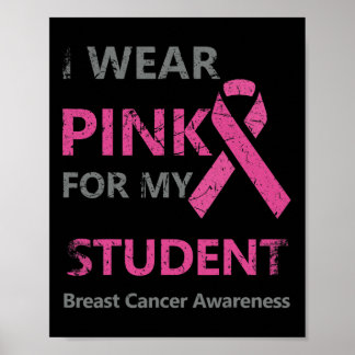 Affiche Je Porte Du Rose Pour Ma Sensibilisation Au Cancer