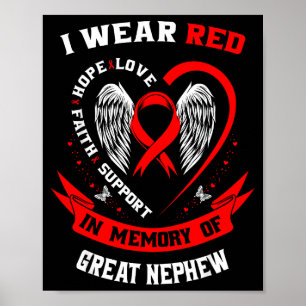 Affiche Je porte du rouge en mémoire de la maladie cardiaq