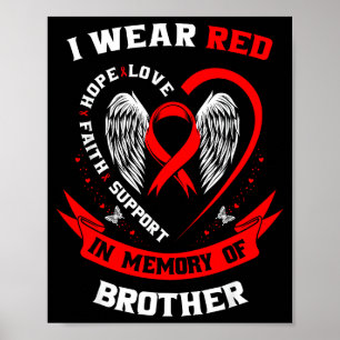 Affiche Je Porte Du Rouge En Mémoire De Mon Frère Maladie