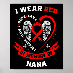 Affiche Je Porte Du Rouge En Mémoire De Nana Heart Disease