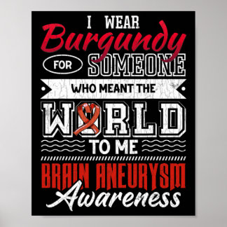 Affiche Je Porte Du Rouge foncé Pour Quelqu'Un Aneurysme C