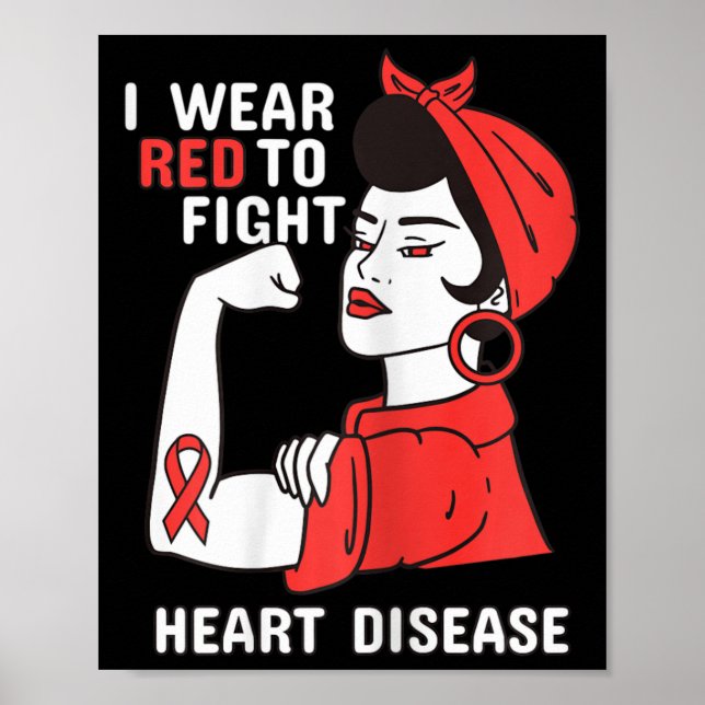 Affiche Je Porte Du Rouge Pour Combattre Les Maladies Card (Devant)