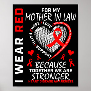 Affiche Je Porte Du Rouge Pour La Maladie Cardiaque De Ma 
