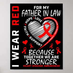 Affiche Je Porte Du Rouge Pour La Maladie Cardiaque De Mon