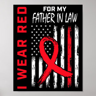 Affiche Je Porte Du Rouge Pour La Maladie Cardiaque De Mon